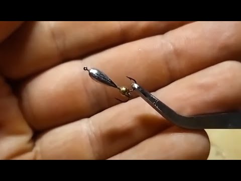 Мормышка "Черт", с центральной подвижной бусиной (вариант #1) - изготовление, весь процесс.