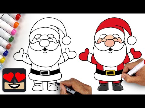 How To Draw Santa Claus | Christmas Draw & Color Tutorial