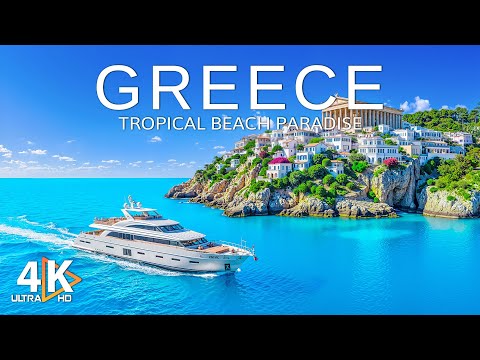 Greece 4K ⛵   Discover the Stunning Caldera & Iconic Blue Domes With Deep House Chill Music 🎵
