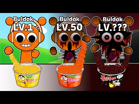 Buldak Ramen Level1 vs Level??? Incredibox Sprunki - Buldak Ramen Challenge MUKBANG | Animation