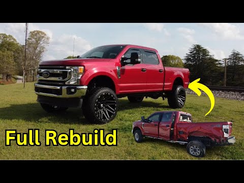 REBUILDING A WRECKED 2021 F250 SUPERDUTY IN 25 MINS