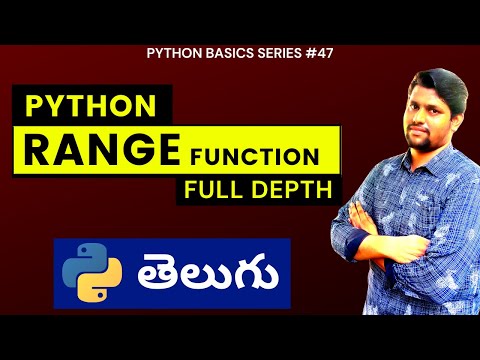 #47 Python Range Function In Telugu | Python For Beginners In Telugu | #python #pythonintelugu