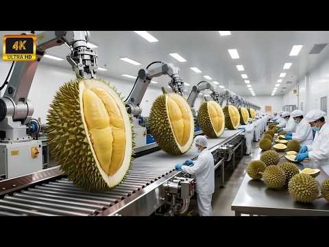 Inside a Durian Processing Factory: Farm Fresh to Frozen Purée (Full Process)