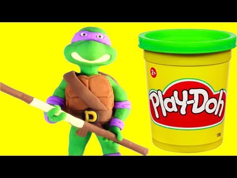 DibusYmas Ninja Turtles funny Play Doh Stop motion video for kids - Vengatoon