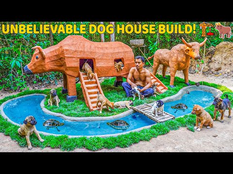 I Built a GIANT Bull House for Rescue Puppies! 🐂🏠🐶 Unbelievable Transformation!