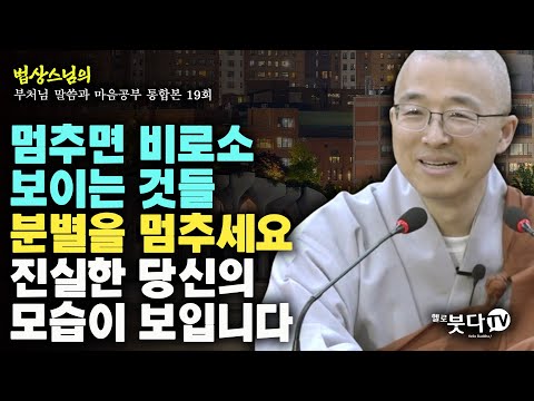 멈추면 비로소 보이는 것들 분별을 멈추세요 진실한 당신의 모습이 보입니다 | 법상스님의 행복한 마음공부 부처님 말씀과 마음공부 통합본 19회