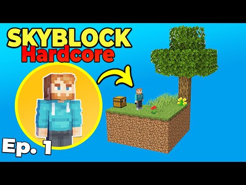 I Tried Minecraft Skyblock, but it's HARDCORE Survival (#1)