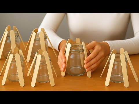 2 Amazing DIY Ideas with Glass Jars and Wooden Sticks!