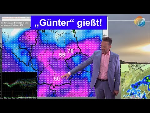 Regentief "Günter" gießt: teils ergiebiger Regen & Gewitter. Wettervorhersage 23.04.-01.05.2025.
