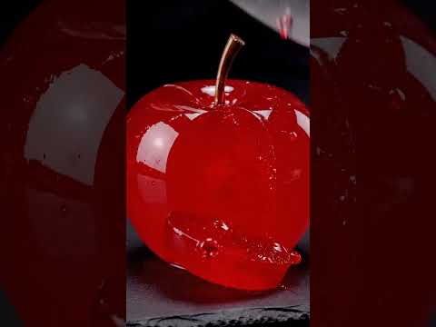 Satisfying Red Jelly Apple Slicing ASMR | Oddly Satisfying 🍎✨#Satisfying #Jelly#ASMR #shorts #asmr
