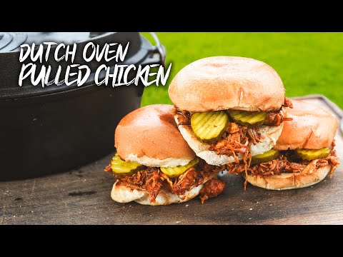 Zo maak je de beste PULLED CHICKEN in een Dutch Oven  van de BBQ! 🐔🍗 | Kolenboertje