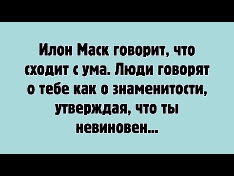 Илон Маск говорит, что сходит с ума. Люди говорят о тебе так, будто ты знаменитость,...