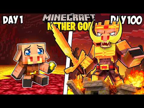 I Survived 100 Days as a NETHER GOD in Minecraft
