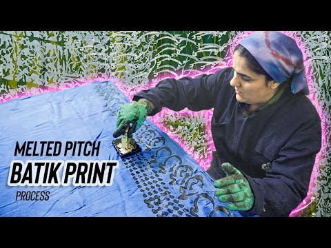 Hand-printing on Silk with PITCH | Batik Print in Iran