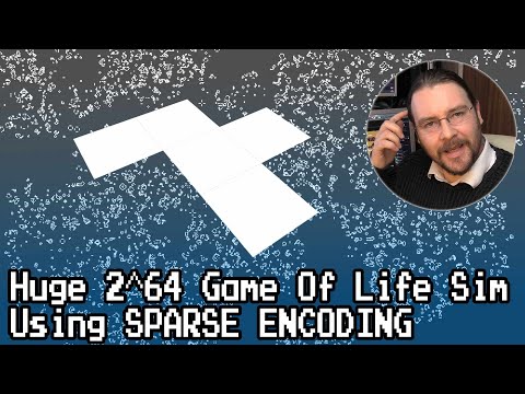 Huge 2^64 Conway's Game Of Life Sim, using Sparse Encoding