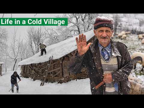 Two Cold Hours of Village Life under Heavy Snow | Talesh Mountains, Iran