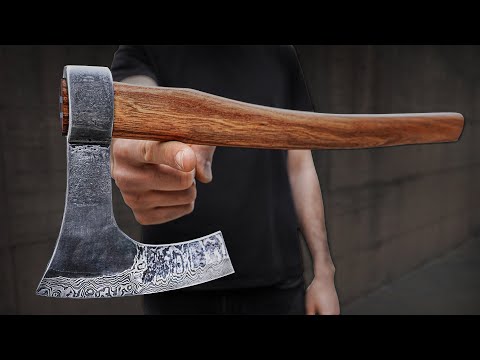 Railroad Damascus Vikings Bearded Hatchet
