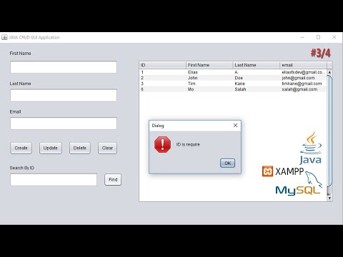 Java GUI crud with MYSQL Database XAMPP #3 - Create Read Update Delete  -  DELETE