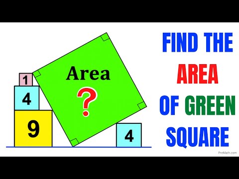 Find area of the Green Square | All given shapes are squares| Important Geometry skills explained