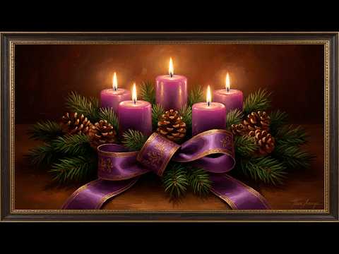 Elegant Christmas Candles in 4K | TV Screen Saver Frame ✨
