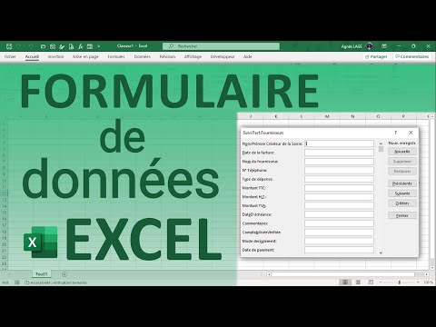 Excel : Créer un formulaire de données ou formulaire de saisie pour ajouter, modifier, rechercher