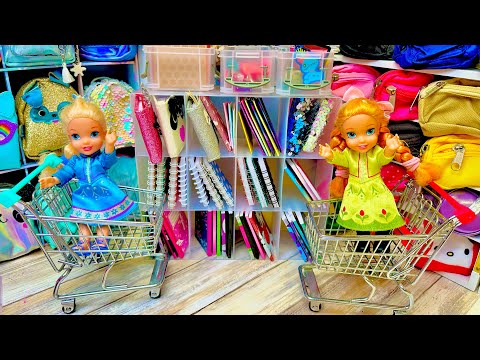 Elsa and Anna toddlers at the stationery store