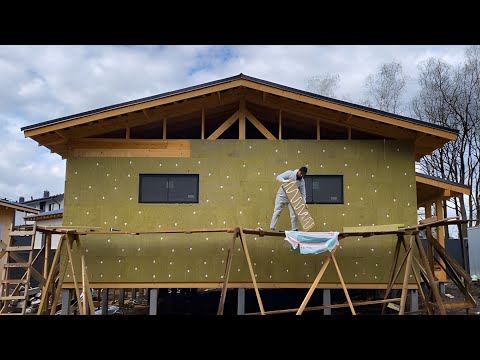 We have built a German wooden house. Fast construction technology