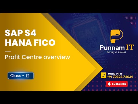 SAP S4 HANA FICO CLASS 12 || SAP S4 HANA Profit Center