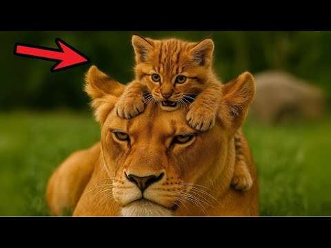 Tiny Bobcat Refuses To Stop BOTHERING Sad Lioness - Her Reaction Will MELT Your Heart
