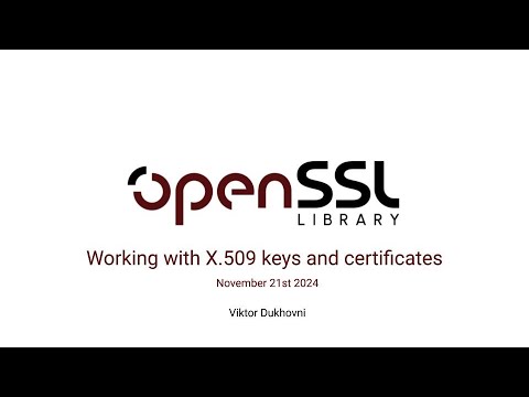 Working with X.509 Keys and Certificates