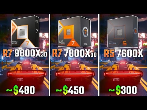 RYZEN 7 9800X3D vs RYZEN 7 7800X3D vs RYZEN 5 7600X | Test in 6 Games