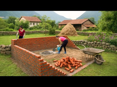 The Process of Building the Dream House in the Farm – Constructing the Surrounding Brick Walls