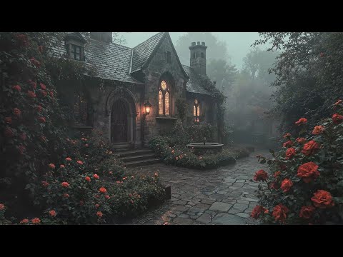 Rainy Spring Gothic Rose Garden | Cozy Study & Reading Experience | Dark Academia Soundscape