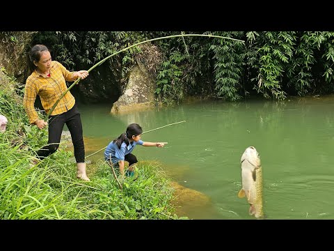 FULL VIDEO Traditional fishing techniques - 120 days single mother caught big fish with many skills