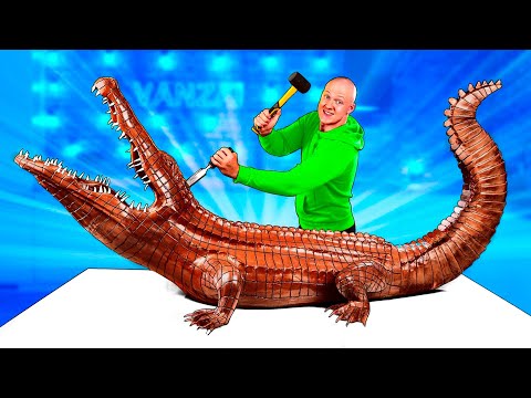 Giant 352-Pound Chocolate Crocodile | How to Make The World’s Largest DIY Chocolate Crocodile