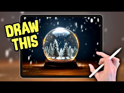 Snow Globe DRAWING Tutorial in PROCREATE