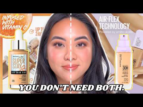 are these Maybelline foundations actually the SAME? wear test & ingredient breakdown