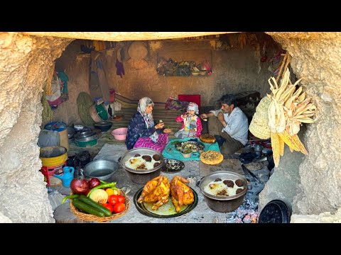 A Cold Winter Day With the Caveman Family &amp; Cooking Authentic Iranian Food "Stuffed Chicken "