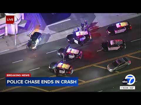 LIVE: Wild chase ends in crash in Canoga Park