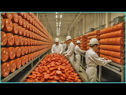 How Pepperoni Sausage Is Made in the Factory | Inside an Amazing Sausage Production Line