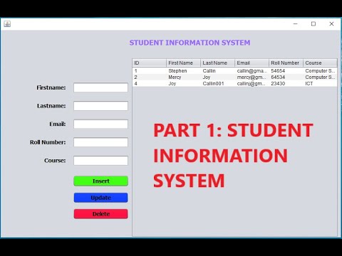 Part 1: Student information system | Student Management System in java netbeans and mysql