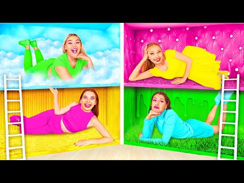Kamar Rahasia Di Bawah Tempat Tidur Tantangan Empat Warna | Momen lucu GoFun Challenge