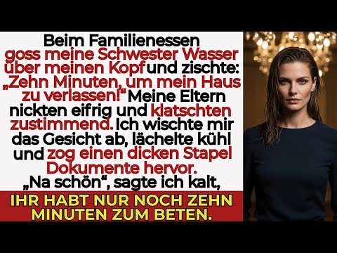 Beim Familienessen schrie sie  „10 Minuten, dann bist du weg“ — und kippte Wasser auf mich