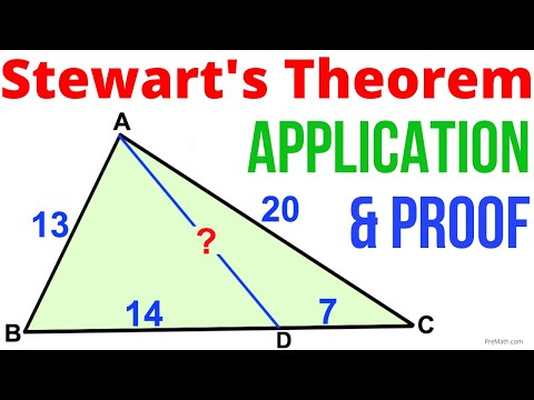 Stewart's Theorem PROOF! Find the Length of Line Segment AD using Stewart's Theorem |  Applications