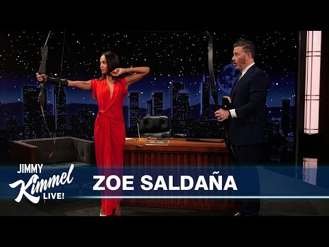 Zoe Saldaña on Her Mom Embarrassing Her, Avatar: Fire and Ash & She Teaches Jimmy Her Archery Skills