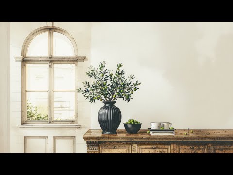 The Side Table A Neutral Still Life Sketch for the Frame TV Art Screensaver