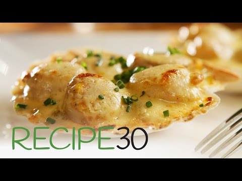 Scallop Gratin with Leek Confit - By RECIPE30.com