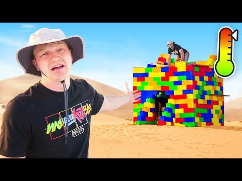 Surviving 24 Hours in Desert Lego House