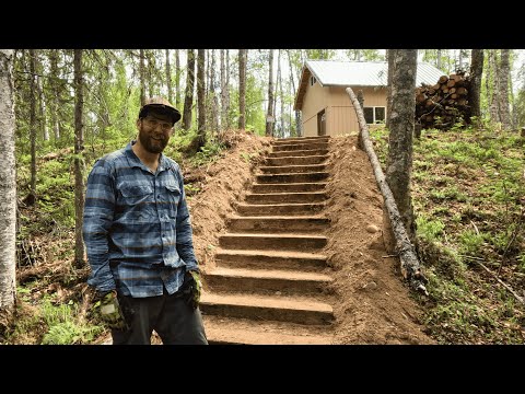 DIY stairs with railroad ties ... Start to finish 