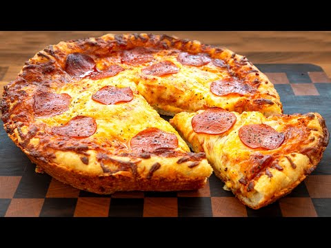 12" Cast Iron Pan Pizza, No knead, with an unbelievably crispy Frico cheesy crust and base.